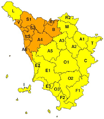 Zone di allerta della Toscana