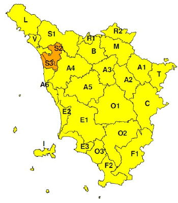 Zone di allerta della Toscana