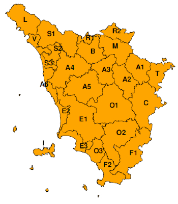Zone di allerta della Toscana