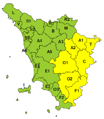 Zone di allerta della Toscana